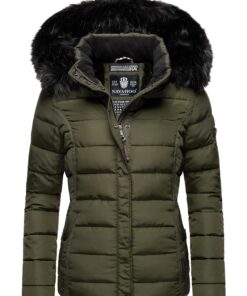 Veste d'hiver matelassée Navahoo Miamor pour Dame avec Capuche en Fausse Fourrure XS-XXL
