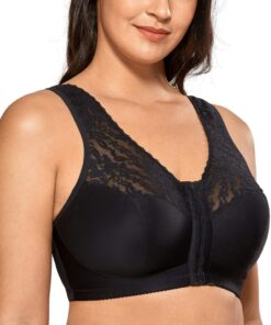 DELIMIRA Soutien Gorge Femme Grande Taille Sans Armature Dos Nageur Dentelle Comfortable Élégant
