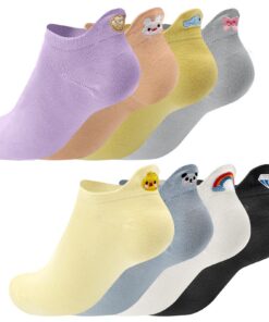 Soleeya Chaussettes Courtes Femme Respirant Soquette Basse Fantaisie 35-38