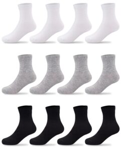 Duufin 12 paires chaussettes de sport pour enfant chaudes et confortables | Tailles adaptées | Pour garçons et filles |