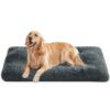 Feandrea Canapé pour Chien, Lit pour Animaux Rembourrage Moelleux Lavable 122 x 74 cm Gris Foncé PGW204G02