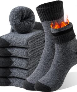 Chaussettes chaudes MOSOTECH Homme - 5 paires chaussettes thermiques épaisse taille 39-45 pour randonnée, travail et quo