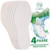 TULMERO Lot de 4 paires de semelles pieds nus fraîches anti-transpirations - Perforées pour réduire les odeurs - Taille