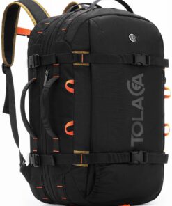Tolaccea Sac à Dos Voyage Cabine Avion 40L-50L, Pour Homme Femme, Global Recycled Standard, avec Compartiment pour Ordin