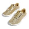 Baskets Brillantes Femme Métalliques Paillettes LUCKY STEP, Chaussures de Tennis Légères, Femmes Sportives, Joueuseté, B