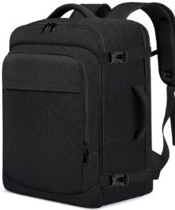 ENZOSUM Sac à Dos Voyage Cabine Noir Homme Femme 44L Cabine Avion