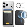 Porte-Cartes MagSafe Noir avec RFID Blocker et Cuir Végan pour iPhone 17/16/15/14/13/12 et Samsung, Forte Attraction Mag