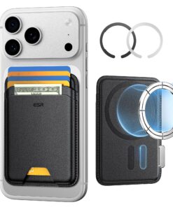 Porte-Cartes MagSafe ESR Noir avec RFID Blocking et Forces Magnétiques de 3200 g pour iPhone 17/16/15/14/13/12 et Appare