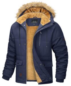 MAGCOMSEN Veste d'hiver homme coupe-vent polaire chaude Loisirs Doublure imperméable Randonnée epaisse Travail