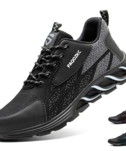 PAQOZKC Chaussures de Sécurité Hommes Antidérapantes - Confortables pour le Travail - Protège les Pieds avec Embout en A