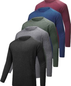 YOIOWVY T-Shirt à Manches Longues pour Homme,Séchage Rapide et Protection Solaire UPF50+ UV - Coupe Ajustée - Hauts de V