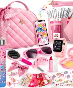 Main Fausse Maquillage Cadeau d'Anniversaire Filles 3-8 Ans,Noël Princesse Jouet,Faux Maquillage Portefeuille Clés Fille