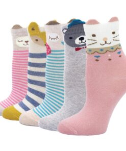 ZAKASA Chaussettes Thermiques en Coton pour Filles,Oeko-Tex Chaussettes Fantaisie en Coton pour Filles,Hiver Chaussettes