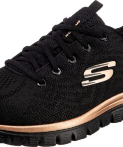 Skechers Griffe Femmes Bottines Get Connected Mesh Rose Gold, 39 EU Black