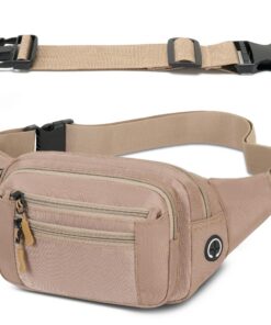 Sac Banane IHIGOGOFA Homme Femme Kakiavec Poches Glissières et Ceinture Réglable