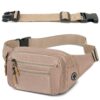 Sac Banane IHIGOGOFA Homme Femme City Kaki avecCeintureallongée30cmetPochéesglissièresRgableRéglable