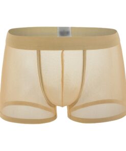 JEKE-DG Boxer sexy transparent pour homme - Lingerie élastique poche bombée sans couture