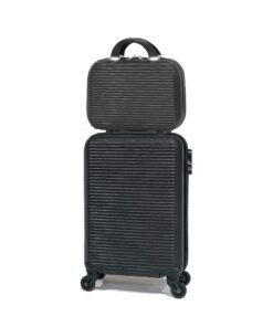 CELIMS Valise Cabine Approuvée EasyJet pour Voyageurs Légers | Avec Roues Amovibles et Vanity | Noir