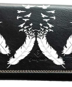 Syl'la Pume Blanc Compagnon Tout en Un Porte-chèque pour Femme Noir Épuré et Pratique pour le Travail et la Vie quotidie