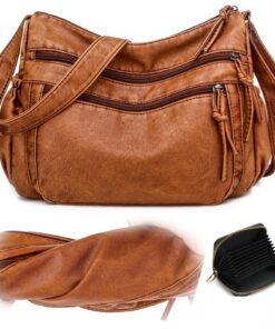 Skyearman Sac Bandoulierère Femme en Cuir Pu Souple Multicolore Feminin Sacoche a Main Ligther Multifonctionnelle Reglab