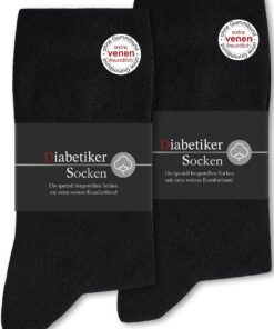 Chaussettes diabétiques Homme Femme SockWaddles 97% Coton Noir Blanc Gris OEKO-TEX STANDARD 100