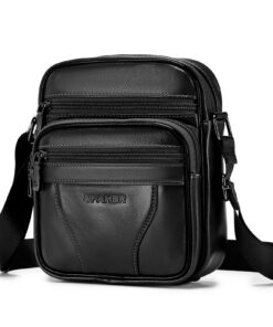 SPAHER Sac Bandoulière Homme en Cuir Véritable - Sac Multifonctionnel pour Voyage et TravailVintage