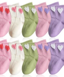 Chaussettes Pluvyze 10 Paires Fille 31-34, Parfaites Pour l'École et le Tennis - Chaussett-es Extensibles Enfant