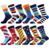 Paire de chaussettes décontractées en coton WeciBor pour Hommes Multicolore Grand Taille M