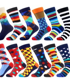 Paire de chaussettes décontractées en coton WeciBor pour Hommes Multicolore Grand Taille M