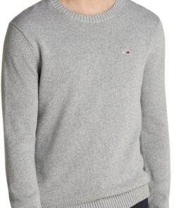 Titre SEO optimisé : Tommy Jeans Pull Homme Slim Fit Crew Neck Sweater en Maille - Chic & Confortable - Idéal pour la sa