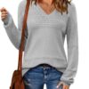 Zeagoo Pull Femme Hiver Élégant Manches Longues Doux Sweater Automne Côtelé Tricot Haut S-XXL