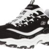Skechers D'Lites 52675-bkw, baskets pour hommes noires, Angebot für Erwachsene, Daily Wear, Style et Confort, 42 EU