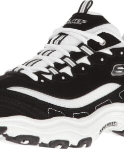 Skechers D'Lites 52675-bkw, baskets pour hommes noires, Angebot für Erwachsene, Daily Wear, Style et Confort, 42 EU
