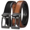 CHAOREN Ceinture Homme Cuir Réversible | Couleur Marron et Noir | 32mm | Idéale Pour Costumes D'affaires et Pantalons Dé