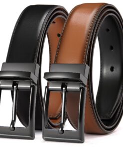 CHAOREN Ceinture Homme Cuir Réversible | Couleur Marron et Noir | 32mm | Idéale Pour Costumes D'affaires et Pantalons Dé