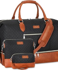 ITIEZY Sac de week-end femme grand fourre-tout avec compartiments, sac de voyage nylon pour voyageuses fréquentes