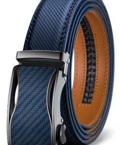 KEMISANT Ceinture Homme Ajustable, Boucle Automatique 35mm Large, Ceinture Costume Cuir Découpée Grande Taille