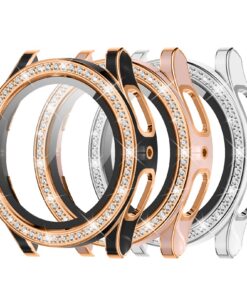 Kamita [3 Pièces] Diamant Coque pour Samsung Galaxy Watch FE/5/4 40mm, Paillettes PC Bumper Case avec Verre Trempé, Prot