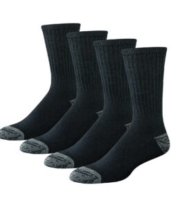 Chaussettes de travail homme Amazon Essentials, coton respirant, rembourrées, durable, mi-mollet, OEKO-TEX STANDARD 100,