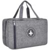 Rundago Trousse de Toilette Voyage Gris pour Homme et Femme, Imperméable avec Compartiments Humides et Secs 33 * 16 * 20