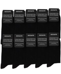 Chaussettes noires femme Occulto lot de 20 OEKO-TEX STANDARD 100 Chaussettes noires femme Occulto lot de 10 Chaussettes