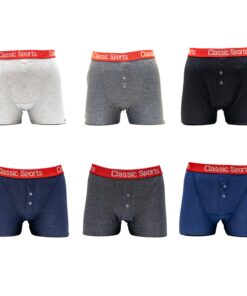 COSHAL Boxer en coton respirant pour homme - Coupe classique - Braguette à boutons - Taille élastique rouge COSHAL Box