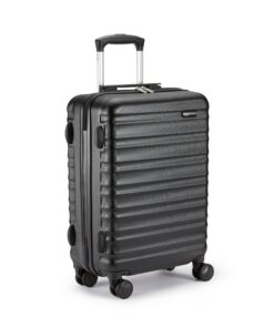 Amazon Basics Bagage à roulettes rigide Approuvé pour Ryanair Taille cabine Noir