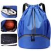 Veki Sac à Dos Sac de Sport pour Homme Femme avec Cordon et Compartiments, Idéal pour Football et Basketball, Nage, Yoga