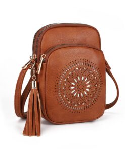 Sac à bandoulière GLITZALL Marron avec poches multiples pour femme