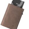 Portefeuille TENBST pour Homme avec Blocage RFID - Marron - 8 Portes Cartes Credit, Compartiment à Billets et Poche à Mo