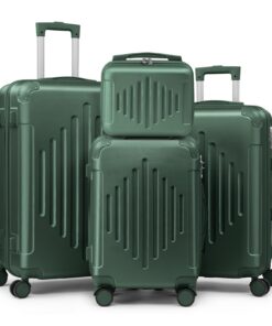 Valises de Voyage en ABS Renforcées avec Coins - Set de 4 Valises Cabine & Vanity Case, Grande Taille, 4 Roulettes Spinn