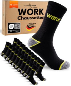 Chaussettes de Travail sockenkauf24 Homme Lot de 10 Paires - Confort et Durabilité pour le Travail