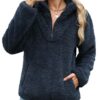 RITOSTA Sweat polaire femme hiver élégant avec poche et 1/4 zippé global recyclé RITOSTA Sweat chaud femme hiver streetw