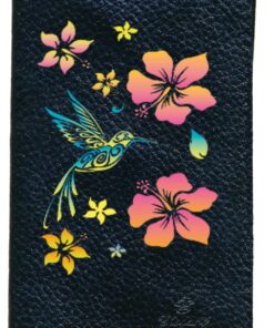 Syl'la Protection Porte-Carte Grise Papiers Voiture_permis Noir en Cuir Femmes.Colibri_Orange